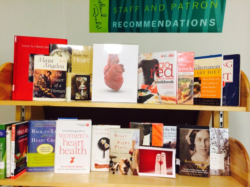 This nonfiction display at the Main Library has a lotta heart. 