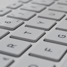 Close-up of white keyboard