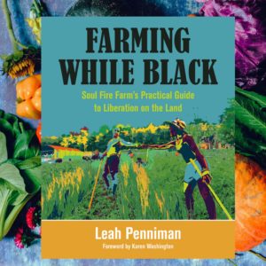 Shares a photograph of vegetables and the cover of the book 