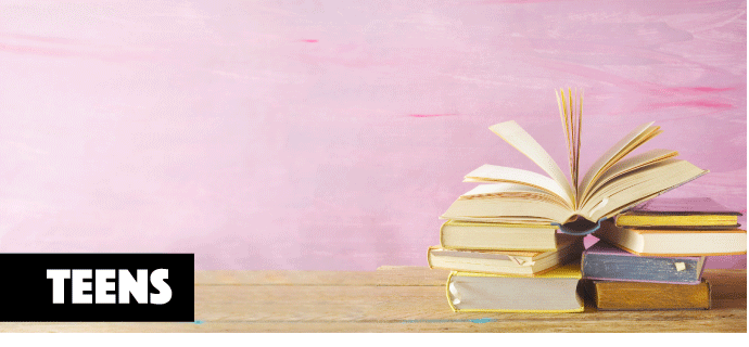 stack of books on table