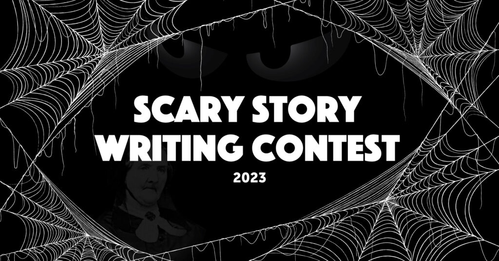 Spider webs surround the words "Scary Story Writing Contest"