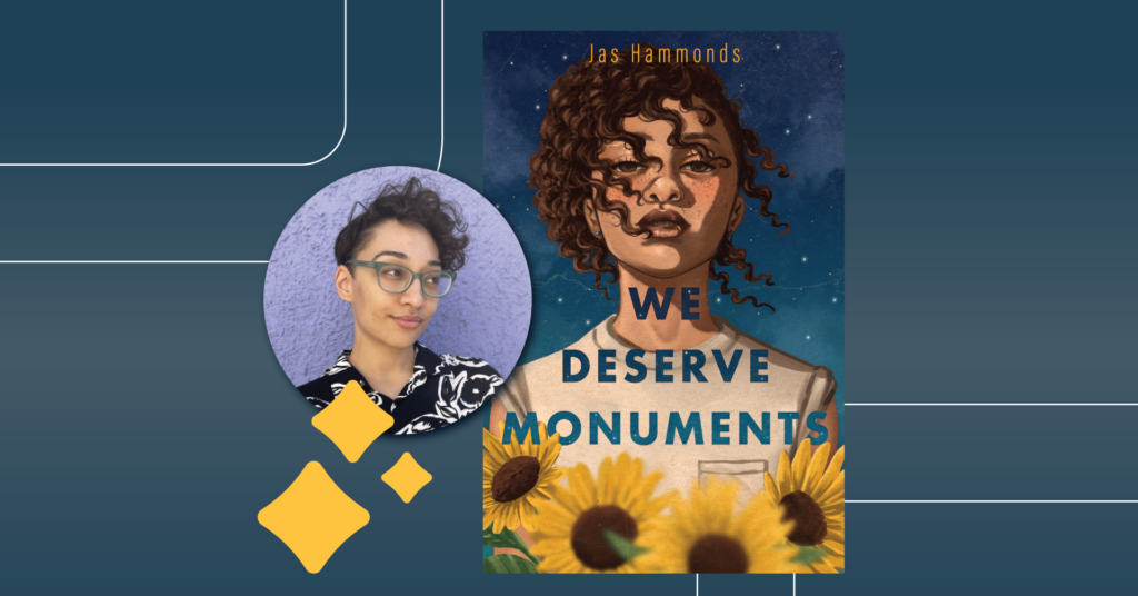 Jas Hammonds appears next to their newly released book "We Deserve Monuments"
