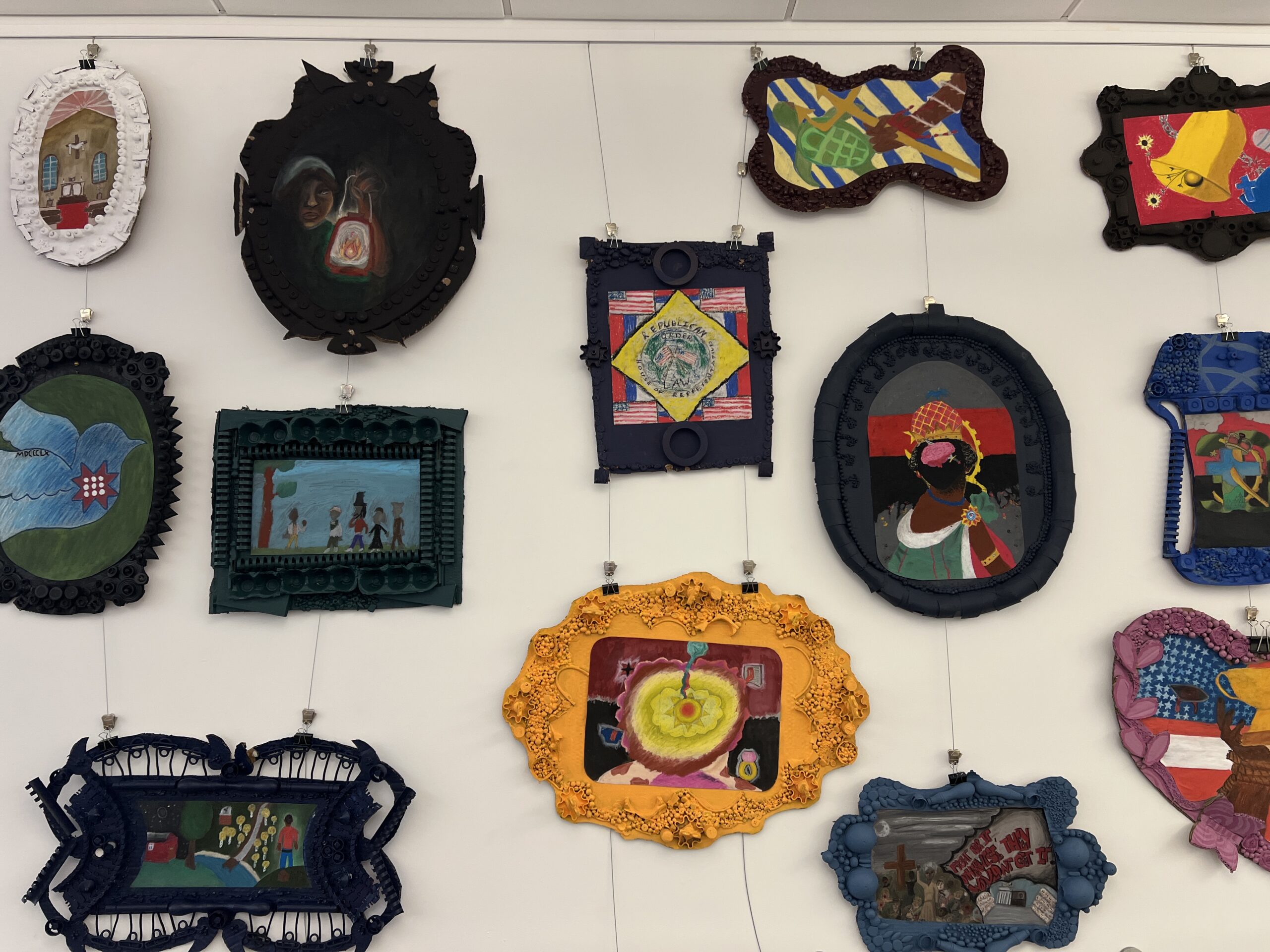 Casco Bay High School student artwork on display in the teen library